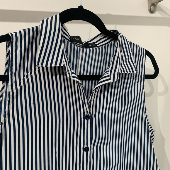 SIMON EXCLUSIF CONTEMPORAINE - stripes top sleeveless size medium - tunic - Picture 3 of 8